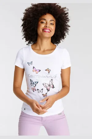 KangaROOS T-shirt Korte mouwen, lichaamsnauwkeurige pasvorm, van ribstof