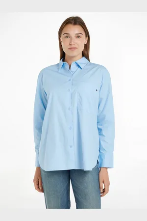 Tommy Hilfiger Overhemdblouse SOLID COTTON EASY FIT SHIRT