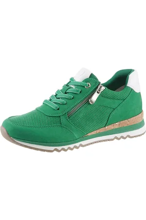 Marco Tozzi Sneakers met sleehak vrijetijdsschoen, lage schoen, veterschoen in vegan uitvoering