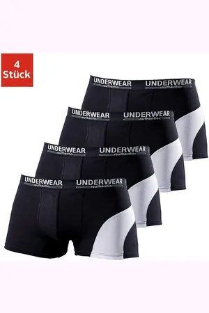 Authentic Underwear Boxershort voor heren met een contrastkleurige inzet (set, 4 stuks)