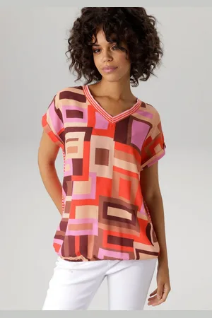 Aniston T-shirt materiaal- en motievenmix