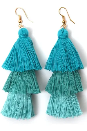 Firetti Oorhangers Kwasten, mix van turquoise, cool