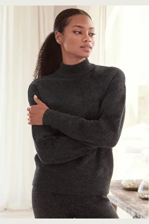 Lascana Gebreide trui -Lounge Pullover met staande kraag en ribboorden, loungewear