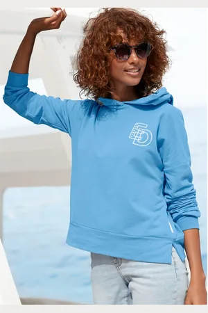 ELBSAND Hoodie met grote logoprint op de rug, comfortabele hoodie van katoen