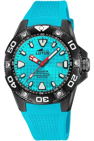 Lotus Kwartshorloge Diver Horloge, herenhorloge, analoog, dag, saffierglas, rubberen band