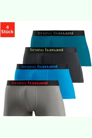 Bruno Banani Hipster strak zittende boxershorts met logo webband van katoenmix (set, 4 stuks)