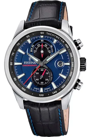 Festina Chronograaf Timeless Chronograph Quartzhorloge, horloge, herrenuur, leren band, analoog, dag