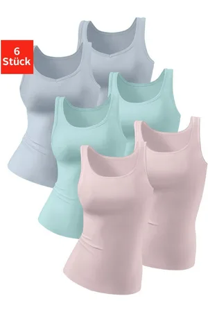 Petite Fleur Hemd van pure katoen, tanktop, onderhemd (6 stuks, Set van 6)