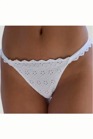 vivance collection String van zacht katoen met gaatjesborduur