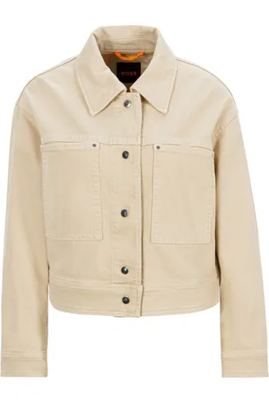 HUGO BOSS Korte blazer C_Jelt-D in biker-stijl, cropped