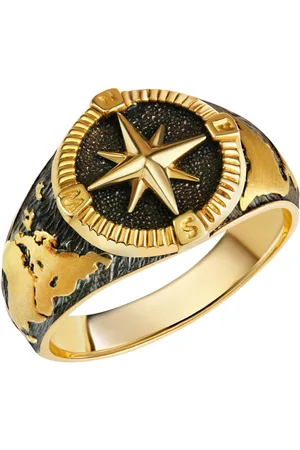 Firetti Zilveren ring Sieraad cadeau zilver 925 vinger ring windroos wereld