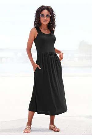 beachtime Jerseyjurk met zakken, zomerjurk knielengte, strandjurk, basic