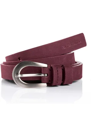 TOM TAILOR Leren riem TTELLA met blindstempel op de punt