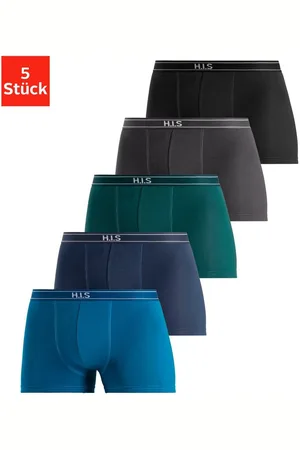 H.I.S Boxershort voor heren met strepen en logo op de band (set, 5 stuks)