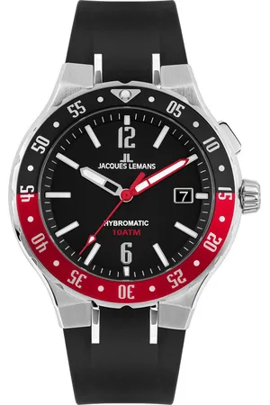 Jacques Lemans Kinetic horloge Hybromatic, 1-2109A Horloge, herenhorloge, datum, siliconen band, tot 10 bar waterdicht.
