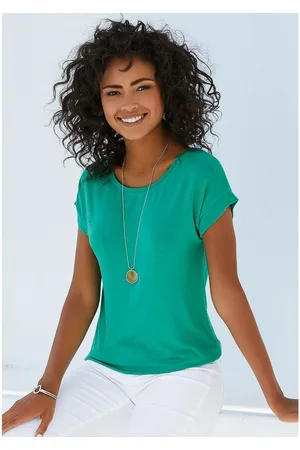 vivance collection Shirt met korte mouwen Met elastiek in de band van zachte viscose-stretch