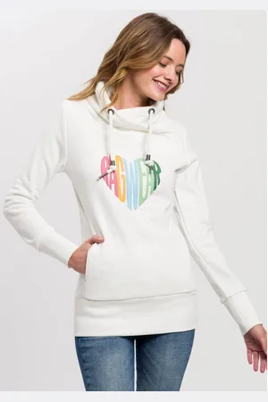 Ragwear Sweater NESKA LOVE O met asymmetrische sjaalkraag in rainbow pride design
