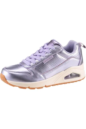 Skechers Sneakers Uno - Metallixs , sleesneaker, plateausneaker, veterschoen, lage schoen in metallic-look