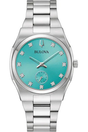 BULOVA Kwartshorloge Horloge, dameshorloge, parelmoer wijzerplaat, diamant, stalen armband