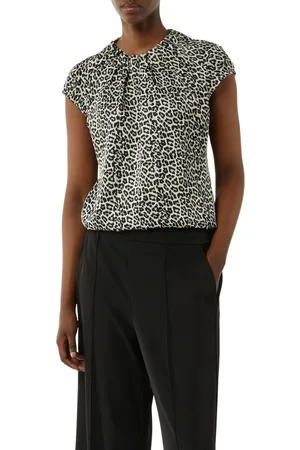 Comma, Blouse met korte mouwen met ruches