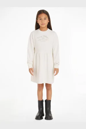 Tommy Hilfiger Gebreide jurk EMB FLOWER KNITTED DRESS LS Kinderen tot 16 jaar met logo-opdruk