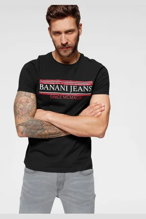 Bruno Banani T-shirt korte mouwen, smal gesneden, bedrukt, ronde hals