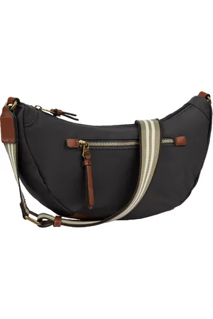 Camel Active Handtas Bari van hoogwaardig mat nylon met gestreept geweven band