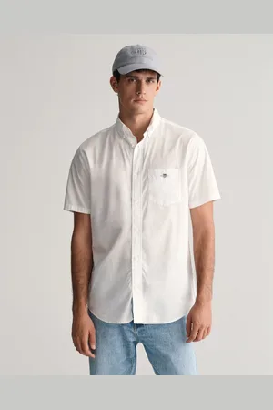 GANT Overhemd met korte mouwen Regular fit poplin overhemd licht slijtvast easy care