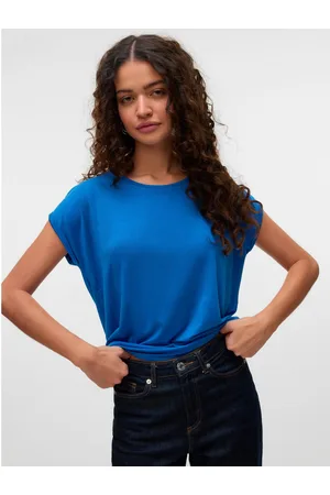 VERO MODA Shirt met ronde hals VMAVA PLAIN SS TOP GAJRS NOOS