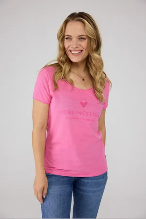 Lieblingsstück Shirt met ronde hals CiaEP met logoprint