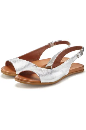 Lascana Sandalen van leer in modieuze metallic-look, sandaal, zomerschoen