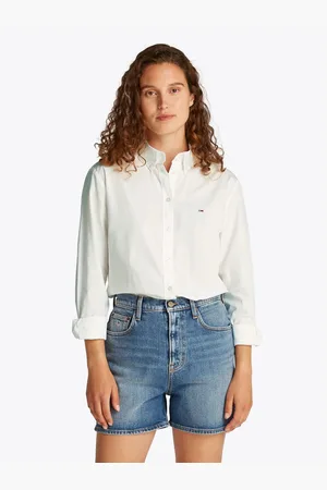 Tommy Hilfiger Overhemdblouse TJW REG PINSTRIPE POPLIN SHIRT met naaldstrepen, logoborduring