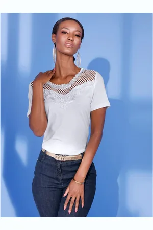 CRÉATION L Kanten Shirt (1-delig)