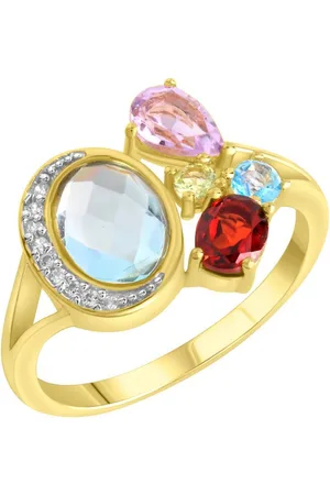 Firetti Ring Sieraad cadeau zilver 925 zilveren ring mix met amethist, blauwe topaas (behandeld), granaat, peridot, zirkoon (synthetisch)