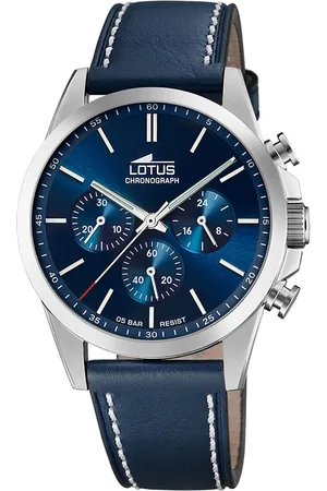 Lotus Chronograaf Quartzhorloge, horloge, herrenuur, leren band, analoog, stopwatchfunctie