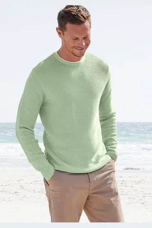 AUTHENTIC LE JOGGER Gebreide trui met double-layer look, pullover van 100% katoen