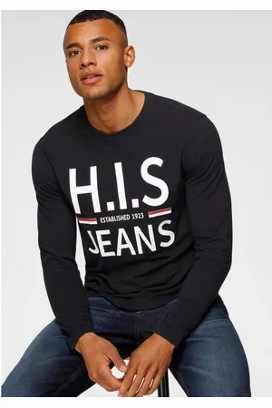 H.I.S Shirt met lange mouwen Lange mouwen, smalle basic-snit, bedrukt ontwerp