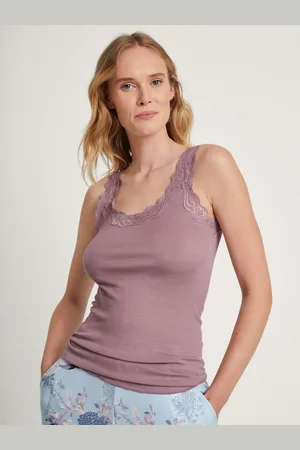 Calida Hemd Richesse Lace met elegante kanten afwerking aan de ronde hals en mouwuiteinden (1 stuk)