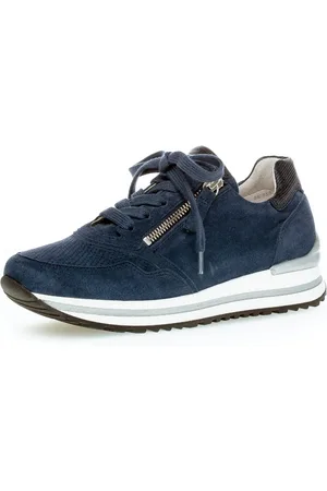 Gabor Sneakers met sleehak Turijn met lichte perforatie, vrijetijdsschoen, lage schoen, veterschoen