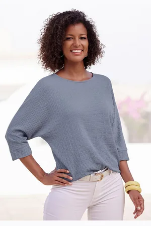 vivance collection Shirt met 3/4-mouwen Van kreukvrije crêpe-kwaliteit gemaakt van strijkvrije crêpe stof