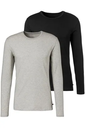 H.I.S Shirt met lange mouwen Dubbelpack onderhemd van katoenmix (2-delig, Set van 2)