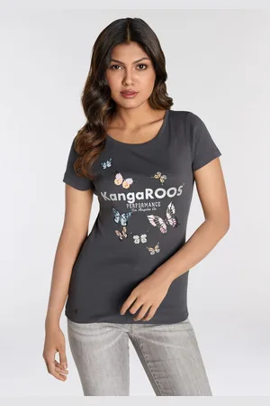 KangaROOS T-shirt Korte mouwen, lichaamsnauwkeurige pasvorm, van ribstof