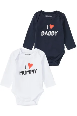 Kidsworld Body met lange mouwen 2-pack baby-body spreuken, Mummy&Daddy (set, 2-delig)