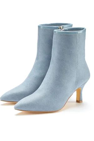 Lascana Laarsjes High-heel enkellaars in denim-look VEGAN