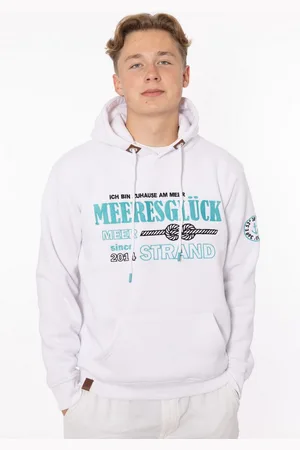 Zwillingsherz Hoodie "Zee geluk" met geborduurd detail op de mouw en capuchon