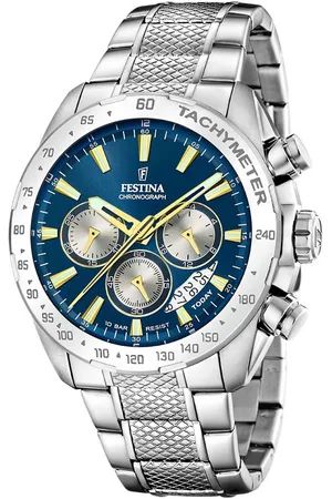 Festina Chronograaf Timeless Chronograph Horloge, quartzhorloge, herenhorloge, stopwatchfunctie, stalen armband