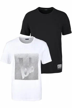 Bruno Banani T-shirt Korte mouw, smal gesneden, van single jersey (Set van 2)