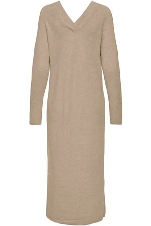 ONLY Gebreide jurk ONLJEANETT LIFE LS V-NECK DRESS CC KNT