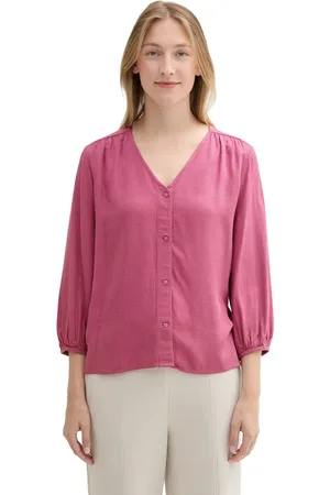 TOM TAILOR Klassieke blouse in gemêleerde look