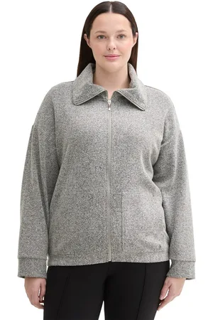 TOM TAILOR Sweatvest met visgraatpatroon